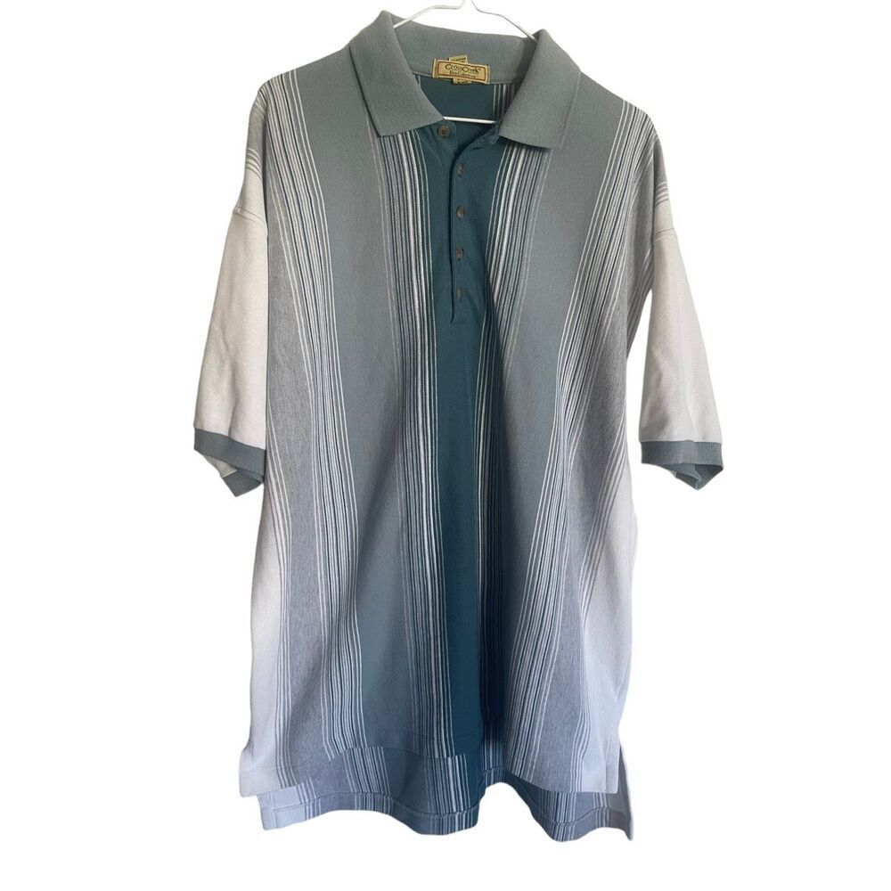 Cross Creek Men's Multicolor Cotton Striped Short Sleeve Polo Size Large